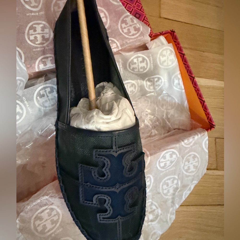 Tory Burch Navy Melachite Espadrilles - Picture 5 of 8
